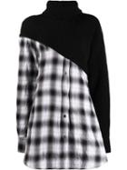 Unravel Project Contrast Sweater Dress - Black