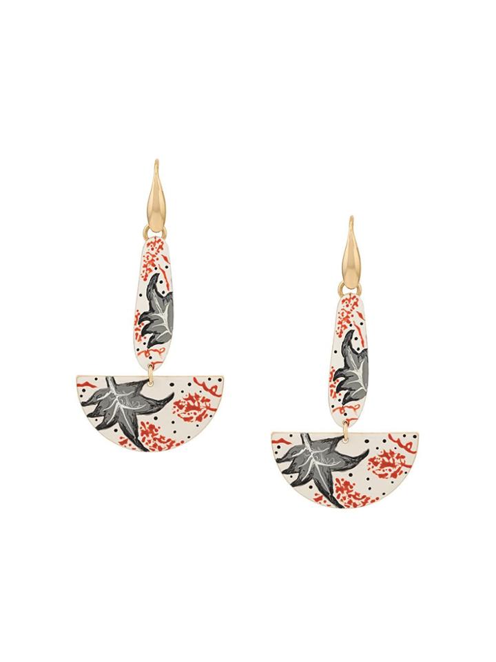 Isabel Marant Printed Drop Earings - Gold