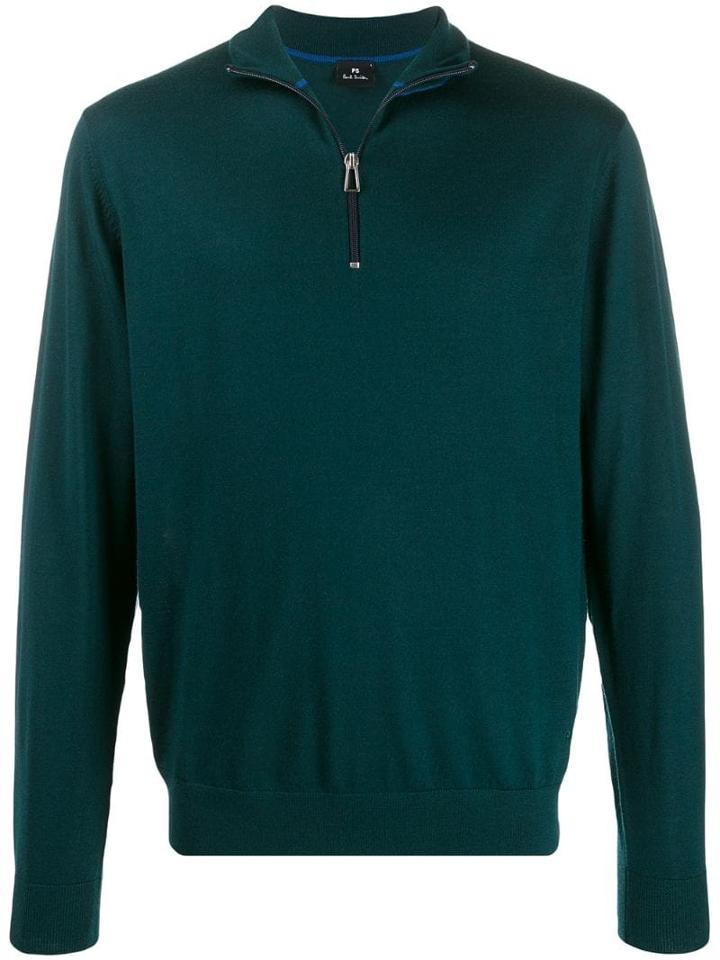 Ps Paul Smith Half-zip Sweater - Green