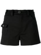 Miu Miu Flap Pocket Shorts, Women's, Size: 42, Black, Cotton