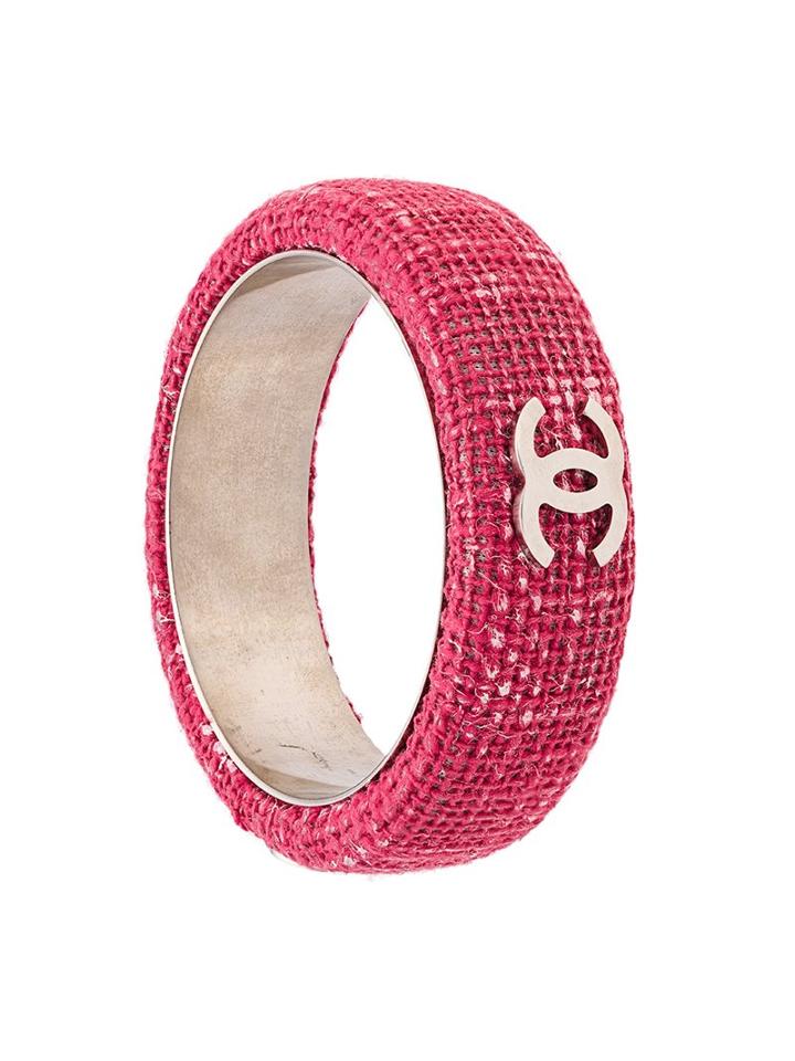 Chanel Vintage Tweed Bangle, Women's, Pink/purple