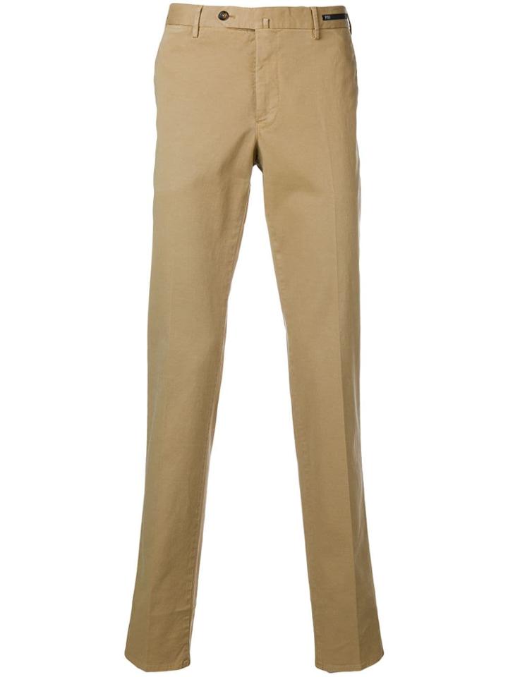 Pt01 Creased Slim-fit Trousers - Neutrals