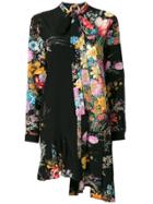 No21 Floral Silk Drop Waist Dress - Black