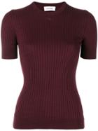 Courrèges Rib Knit Fitted Top - Red