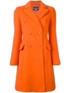 Boutique Moschino Long Double-breasted Coat, Women's, Size: 44, Yellow/orange, Acetate/rayon/virgin Wool/other Fibers