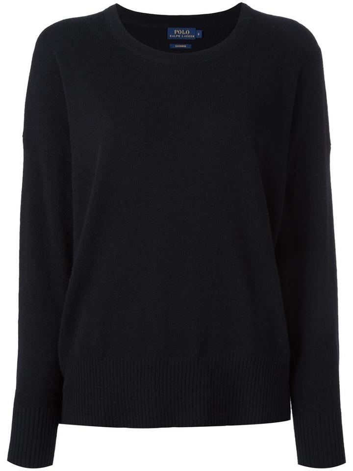 Polo Ralph Lauren Crew Neck Jumper, Women's, Size: Medium, Black, Cashmere