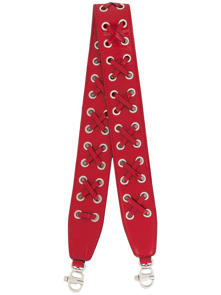 Mark Cross Laced Bag Strap - Red
