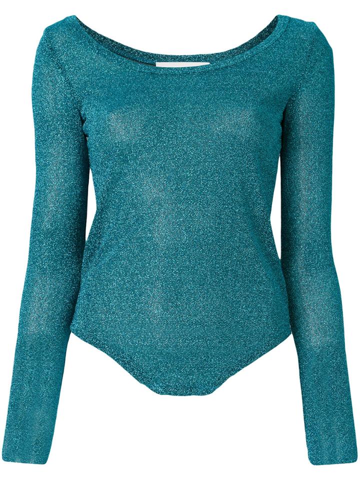 A.f.vandevorst Scoop Neck Glitter T-shirt - Blue