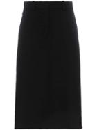 Calvin Klein 205w39nyc Side Buttoned Wool Pencil Skirt - Black