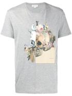 Alexander Mcqueen Panelled Skull Print T-shirt - Grey