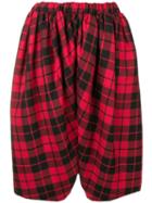 Comme Des Garçons Pre-owned Plaid Dropped Crotch Shorts - Red