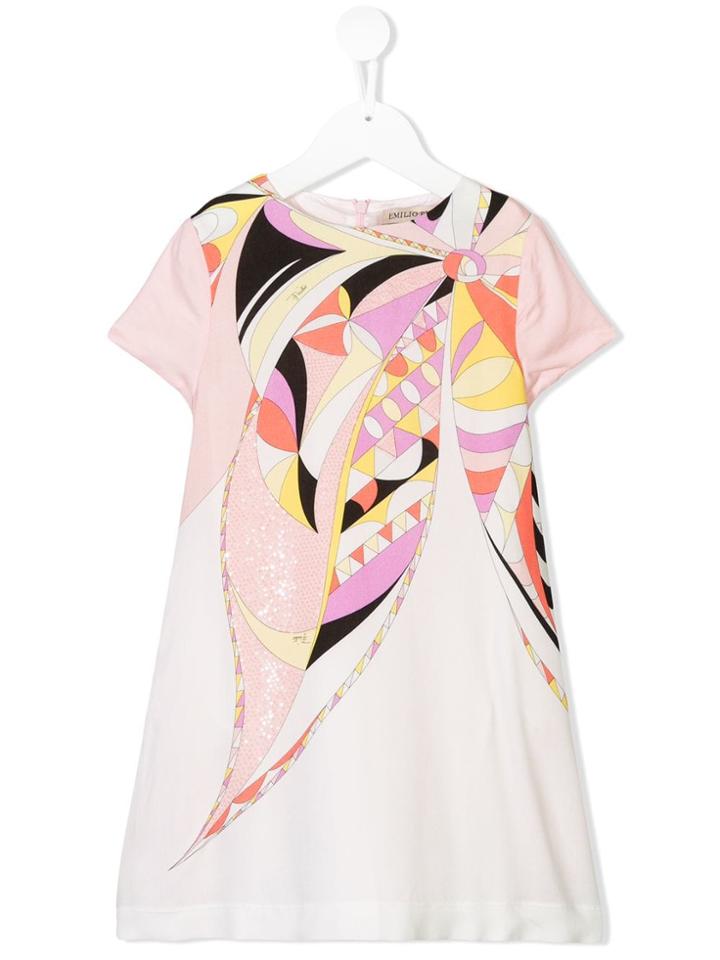 Emilio Pucci Junior Printed T-shirt Dress - White