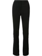 Prabal Gurung Straight Trousers, Women's, Size: 6, Black, Silk/polyester