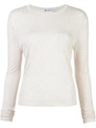 T By Alexander Wang Long Sleeve T-shirt, Women's, Size: Xs, Nude/neutrals, Rayon