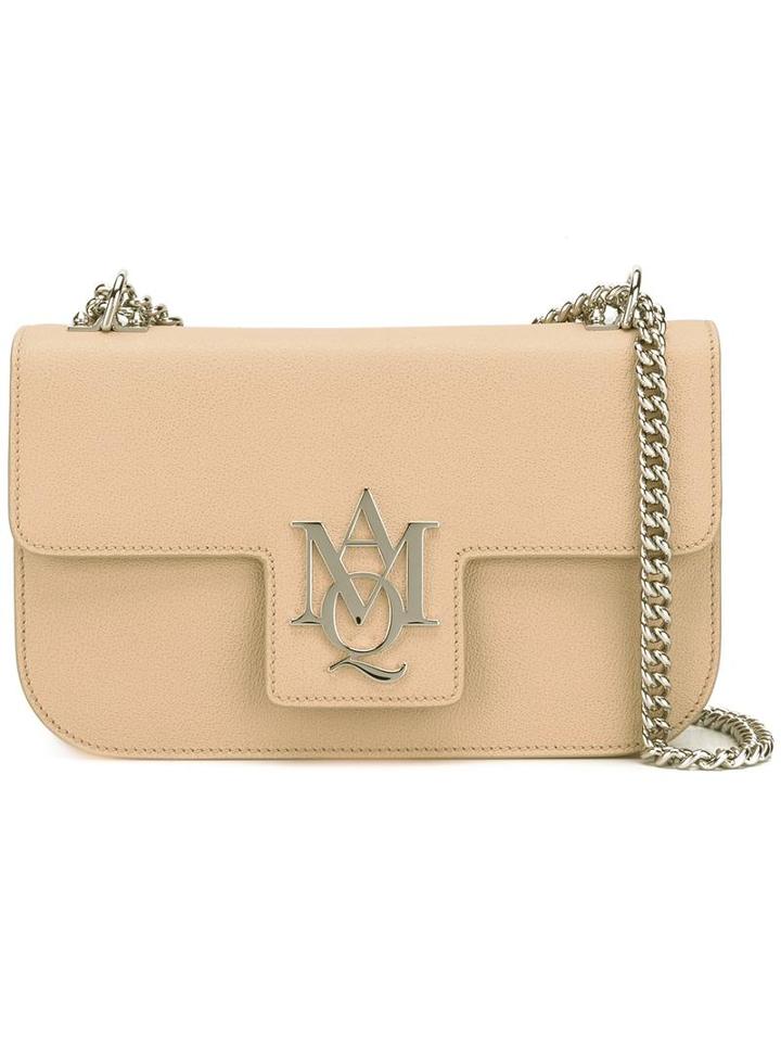Alexander Mcqueen Insignia Chain Satchel, Women's, Nude/neutrals, Calf Leather/metal (other)