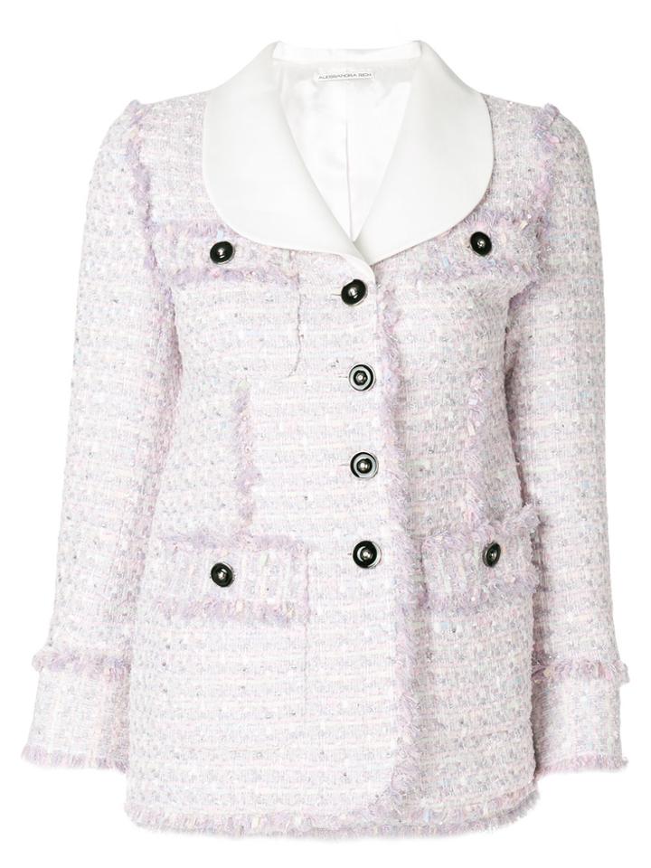 Alessandra Rich Bouclé Jacket - Pink & Purple