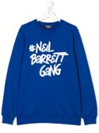 Neil Barrett Kids Teen Logo Print Sweatshirt - Blue