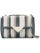 Sara Battaglia 'elizabeth' Shoulder Bag, Women's, Grey, Calf Leather/polyester/calf Suede