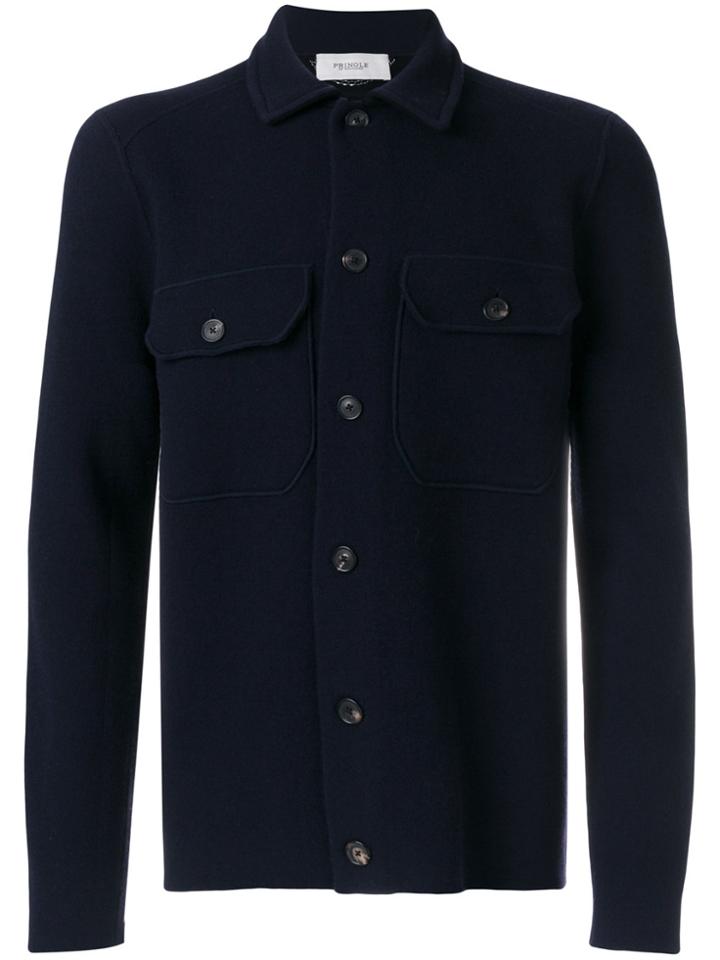 Pringle Of Scotland Knitted Tonal Shirt - Blue