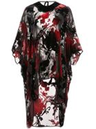 Natori Burnout Draped Kaftan - Red