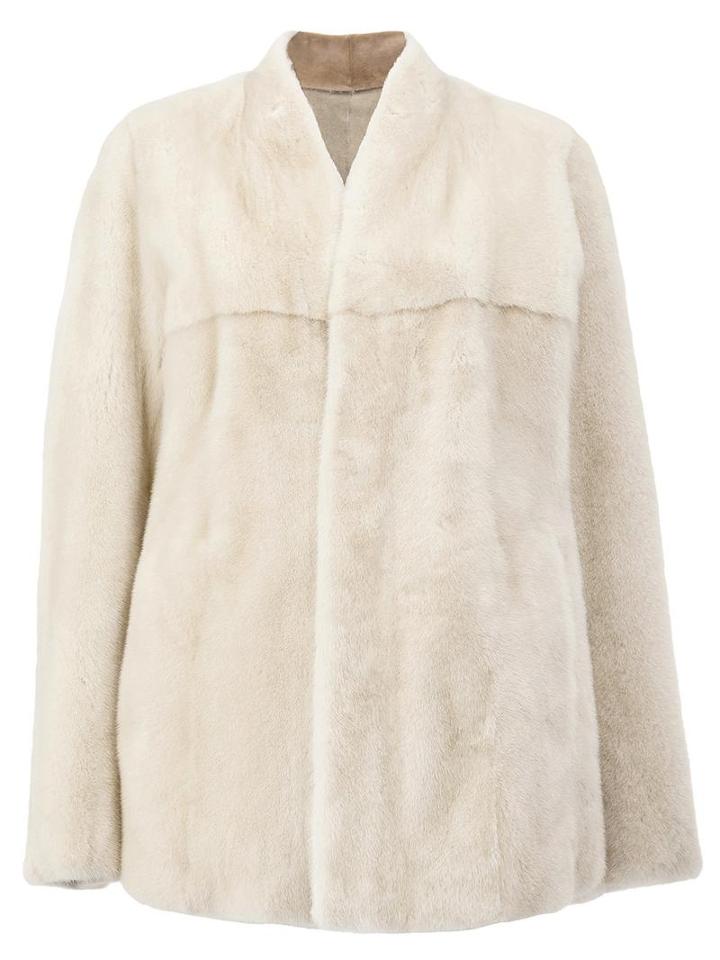 32 Paradis Sprung Frères Reversible Short Coat, Women's, Size: Medium, Nude/neutrals, Mink Fur/leather