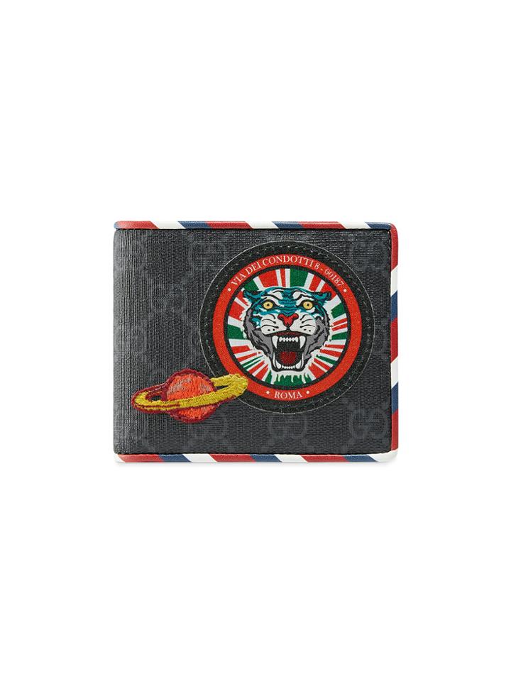 Gucci Night Courrier Gg Supreme Wallet - Black