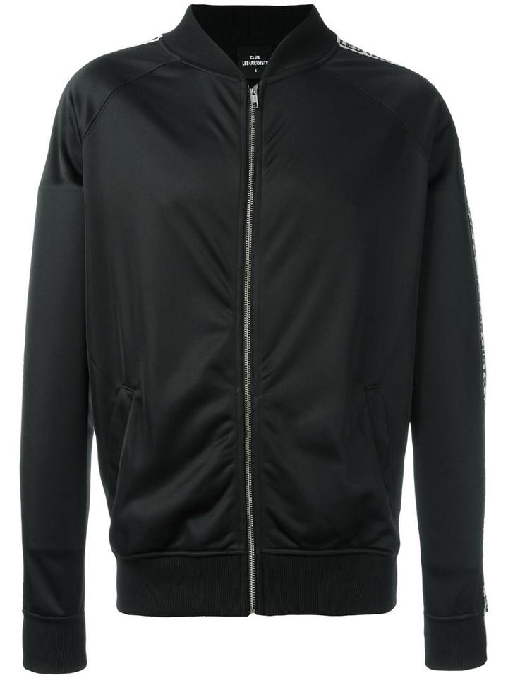 Les (art)ists Sleeve Stripe Bomber Jacket, Men's, Size: Large, Black, Polyester
