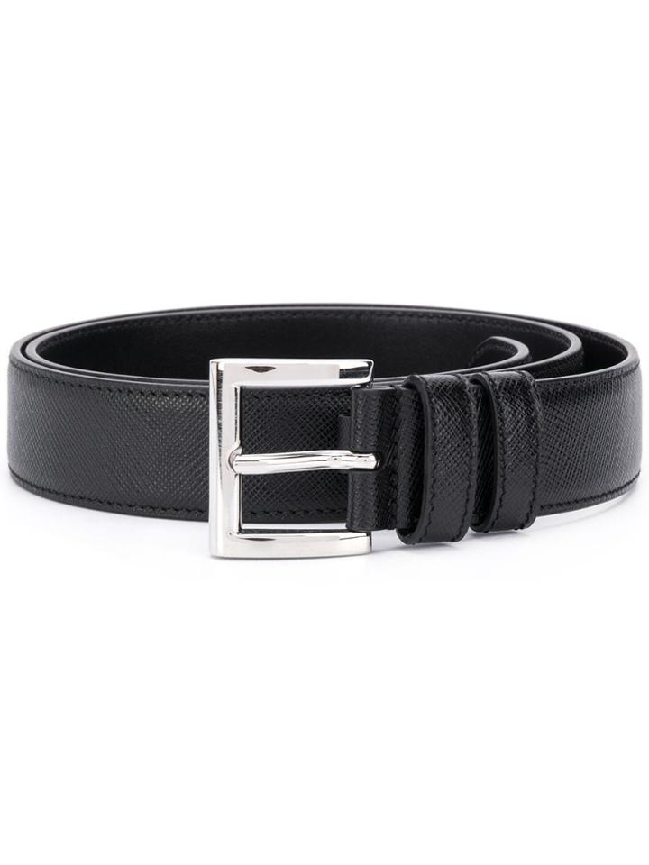 Prada Square-shaped Buckle Belt - Black