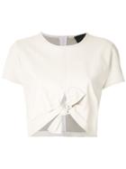 Andrea Bogosian Tied Leather Cropped Top - White