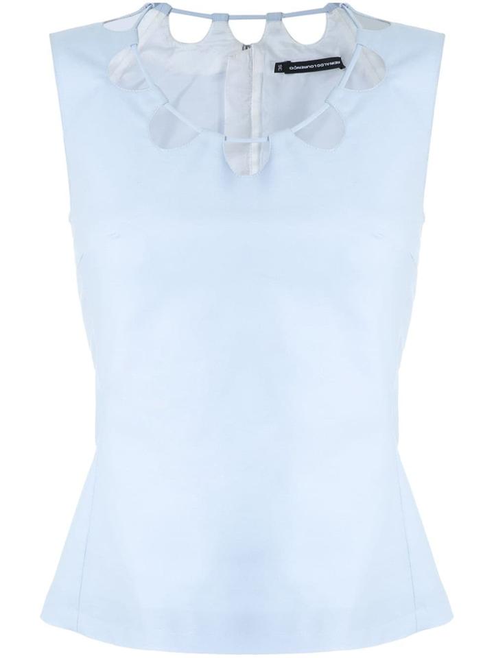 Reinaldo Lourenço Cut Out Details Blouse - Blue