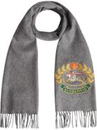 Burberry The Classic Cashmere Scarf With Archive Logo - Grey