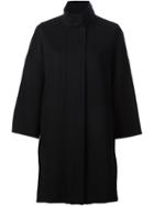 Vince High Neck Duffle Coat, Women's, Size: Small, Black, Wool