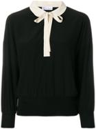 Red Valentino Bow Tie Blouse - Black