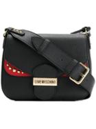 Love Moschino - Studded Grained Shoulder Bag - Women - Leather - One Size, Black, Leather