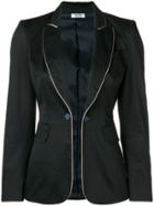 Moschino Vintage 1990's Metallic Piping Fitted Jacket - Black