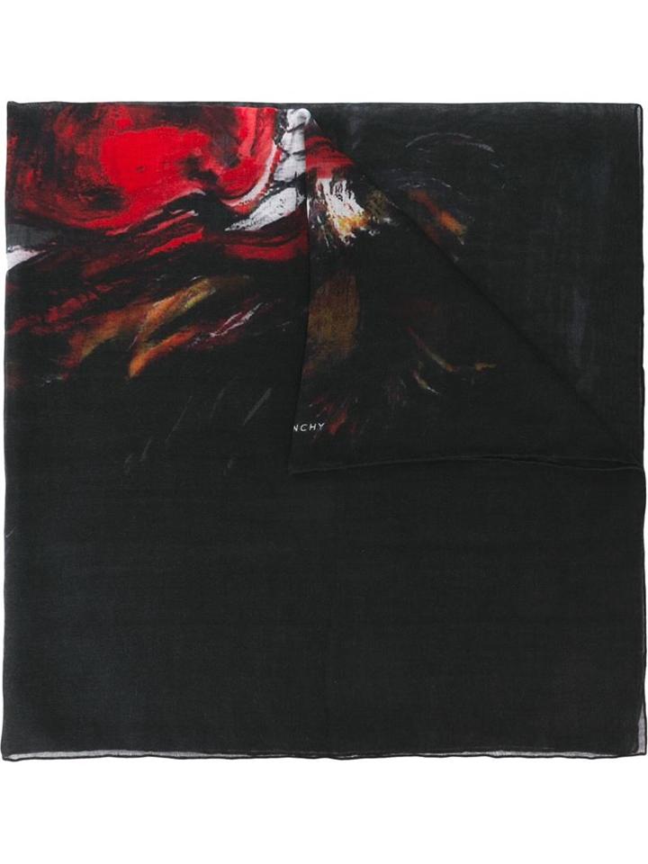 Givenchy Rottweiler Print Scarf, Men's, Black, Cashmere/silk