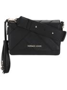 Versace Jeans Panelled Tassel Shoulder Bag - Black