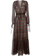 Au Jour Le Jour Sheer Floral Print Dress