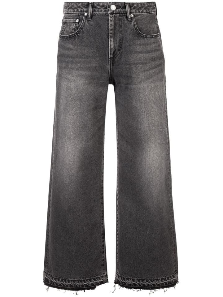 John Elliott Cropped Boyfriend Jeans - Black