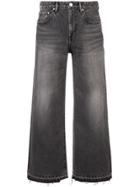 John Elliott Cropped Boyfriend Jeans - Black