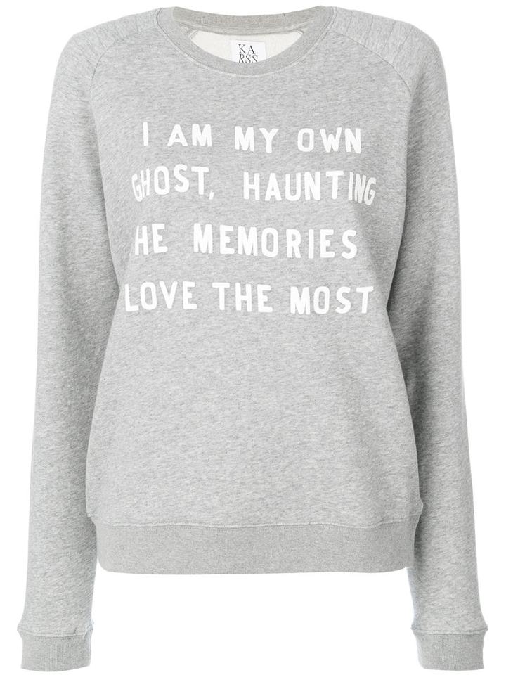 Zoe Karssen - Slogan Printed Sweatshirt - Women - Cotton/polyester - M, Grey, Cotton/polyester