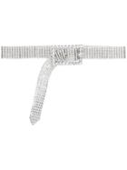 Alessandra Rich Crystal Studded Belt - White