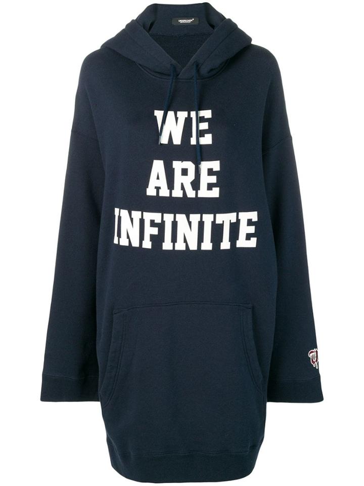 Undercover Printed Hoodie Dress - Blue