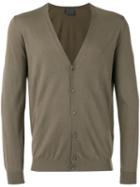 Laneus V-neck Cardigan, Men's, Size: 54, Green, Silk/cashmere