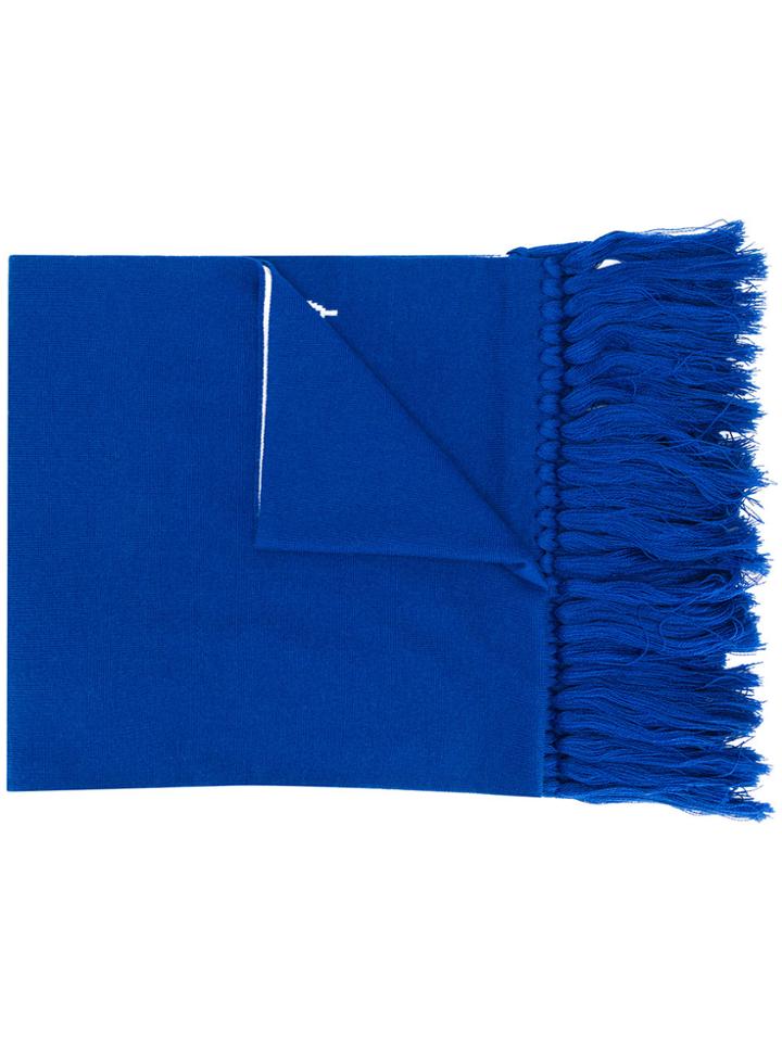 Givenchy Logo Knit Scarf - Blue