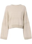 Paco Rabanne Textured Stripe Jumper - Nude & Neutrals