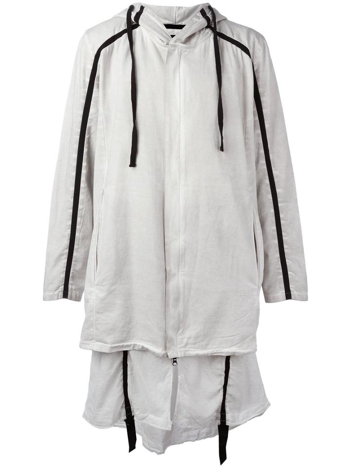 Thom Krom Hooded Ayer Coat, Men's, Size: Medium, Grey, Cotton