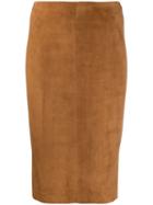 Drome High-rise Pencil Skirt - Brown