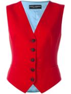 Dolce & Gabbana Bi-colour Waistcoat, Women's, Size: 42, Red, Silk/spandex/elastane/virgin Wool
