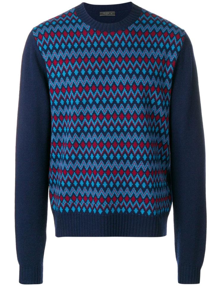Prada Patterned Jumper - Blue